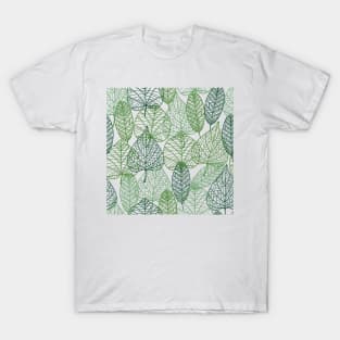 Simple Green Leaves Illustration T-Shirt